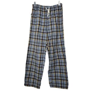 Old Navy Plaid Pajama Pants M Cotton Yellow Blue